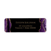 Rücksendekennzeichen für lila und goldfarbene Rück (Vorne)