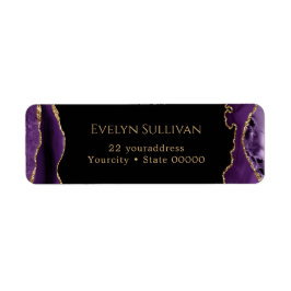 Rücksendekennzeichen für lila und goldfarbene Rück