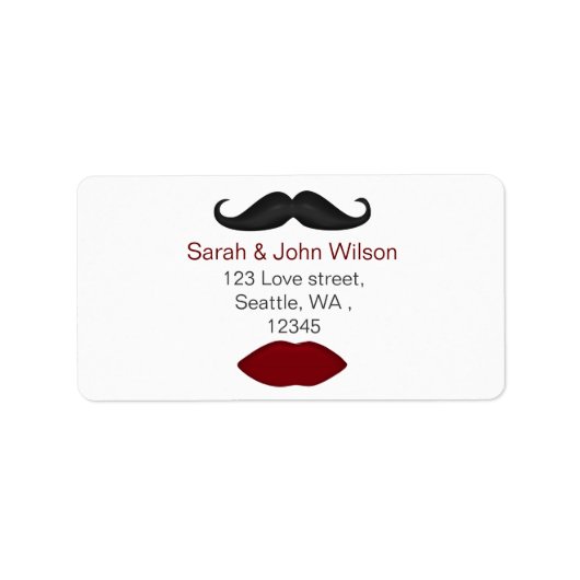 Rücksendekennzeichen für Lippen und Schnurrbart Adressaufkleber (Vorne)