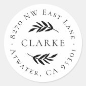 Rücksendekennzeichen für Olivenzweige Runder Aufkleber (Vorderseite)