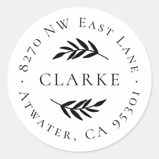 Rücksendekennzeichen für Olivenzweige Runder Aufkleber (Vorderseite)