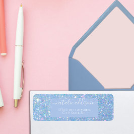 Rücksendekennzeichen für Periwinkle Blue Glitzer