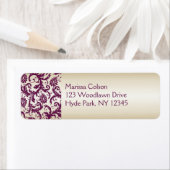 Rücksendekennzeichen für Pflaume und Taupe Damask (Insitu)