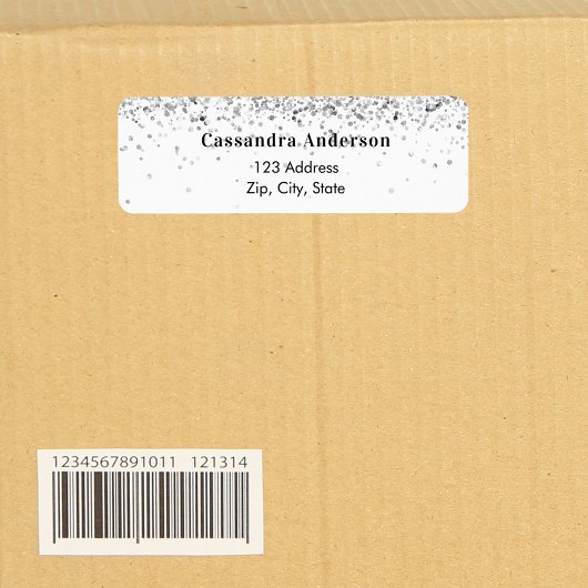 Rücksendekennzeichen für Weißsilber-Glitzer