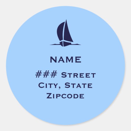 Rücksendekennzeichen mit Schiff Runder Aufkleber (Vorderseite)