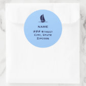 Rücksendekennzeichen mit Schiff Runder Aufkleber (Tasche)