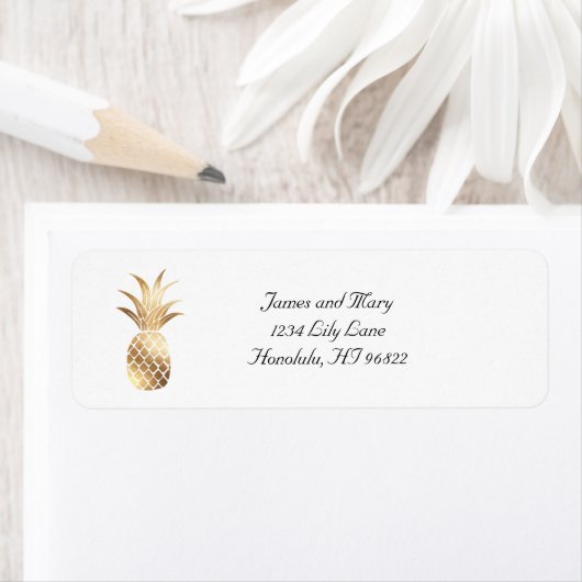 Rücksendesiegel für Ananas mit Gold Foil Foil (Insitu)