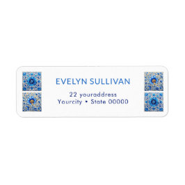 Rücksendesiegel für Blaue Mittelmeerfliesen