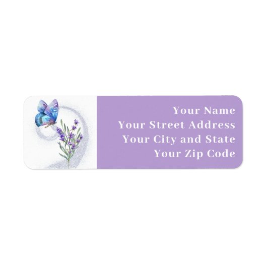 Rücksendesiegel für Blauer Schmetterling und Laven (Vorne)
