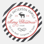 Rücksendesiegel für die Weihnachtssäule Runder Aufkleber (Vorderseite)