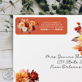 Rücksendesiegel für Herbst-Floral-Hochzeiten
