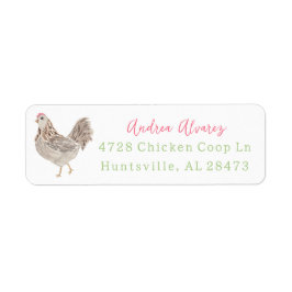 Rücksendesiegel für Hühner - Adressenaufkleber