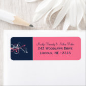 Rücksendesiegel für Navy, Rosa, Weiße Flora (Insitu)