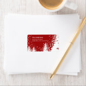 Rücksendesiegel für Red Winter Tree Snow Scene Adressaufkleber (Insitu)