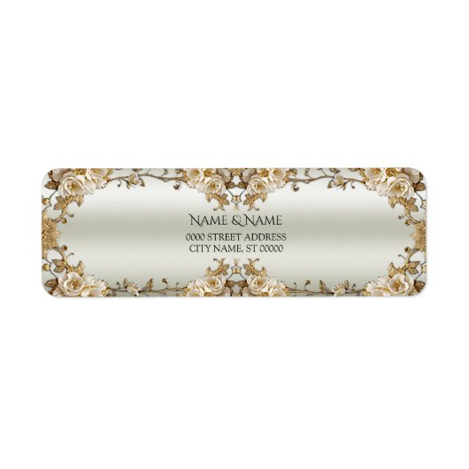 Rücksendesiegel für Verzierte, goldene Blume (Vorne)