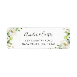 Rücksendesiegel für weiße und grüne Blumen