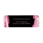 Rücksendetikett aus Rosa und Gold (Vorne)