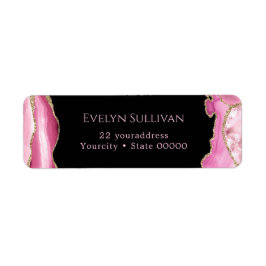 Rücksendetikett aus Rosa und Gold