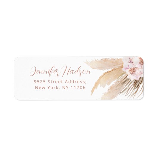 Rücksendetikett Boho pampas grass orchid (Vorne)