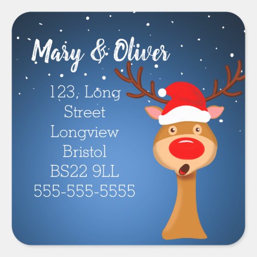 Rücksendetikett für den Weihnachtspulli Quadratischer Aufkleber (Vorderseite)