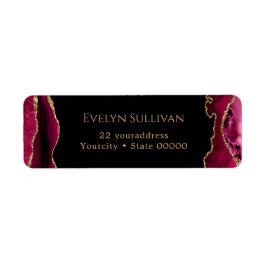 Rücksendetikett für Magenta rot und Gold