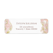 Rücksendetikett für rosa Marmor (Vorne)