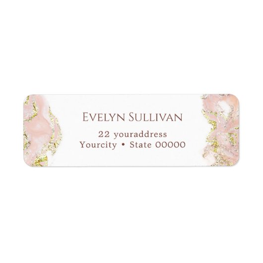 Rücksendetikett für rosa Marmor (Vorne)