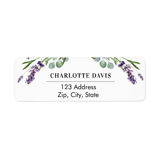 Rücksendetikett "Lavender eucalyptus" (Vorne)
