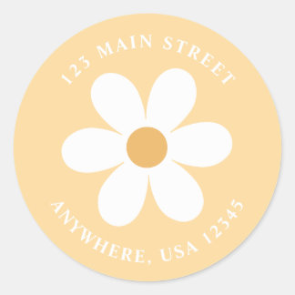 Rücksendetikett Retro-Gelbboho Runder Aufkleber