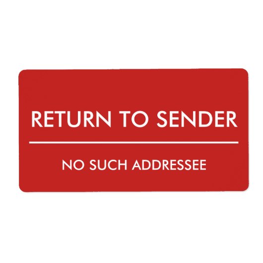 Rücksendung an den Absender / Kein Empfänger (Vorne)