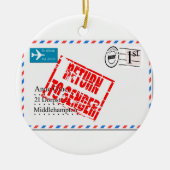 Rücksendung der Luftpost an den Absender Keramik Ornament (Vorne)