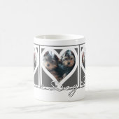 RÜCKSETZUNG DER DOG-MAMA Drei-Foto-Herz-Rahmen Gra Kaffeetasse (Mittel)