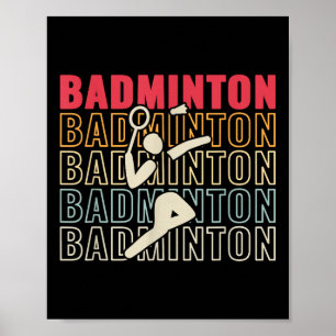 Rückspiel-Shuttle Sport Badminton Retro für Männer Poster