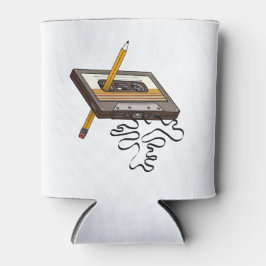 Rückspulen des Kassettenbands im Stil der 80er Jah Dosenkühler