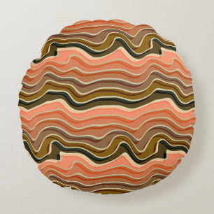Rückströmung Wavy Stripes Earth Tone Throw Kissen