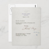 Rücktrittsschreiben von Richard M. Nixon 1974 Postkarte (Vorne/Hinten)