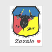 Rückvogel +3 eckiger Aufkleber (Blatt)