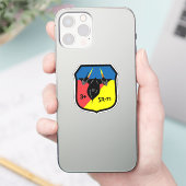 Rückvogel +3 eckiger Aufkleber (Telefon)