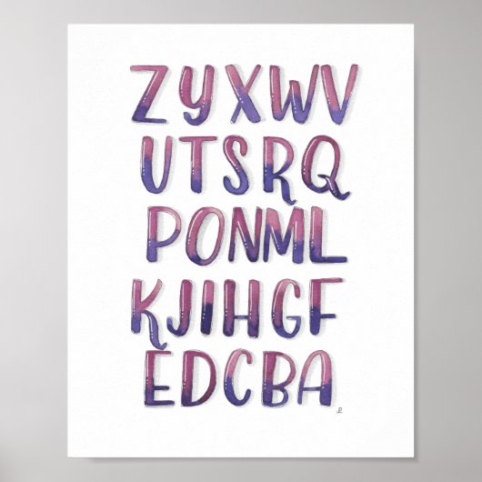 Rückwärts Alphabet Poster (Vorne)