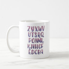 Rückwärts Aquarell-Alphabet Kaffeetasse