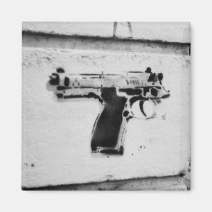 rückwärts-gun-Schablone Graffiti Art Kühlschrankma Magnet
