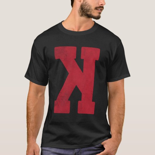 Rückwärts K Strikeout Blick Baseball T-Shirt (Vorderseite)