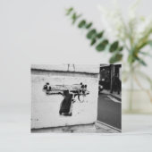 rückwärts-Pistole-Schablone Graffiti-Kunst Postkar Postkarte (Stehend Vorderseite)