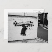 rückwärts-Pistole-Schablone Graffiti-Kunst Postkar Postkarte (Vorne/Hinten)