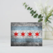 Rückwärtsflagge von Chicago Postkarte (Stehend Vorderseite)