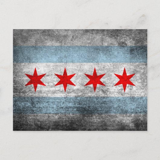 Rückwärtsflagge von Chicago Postkarte (Vorderseite)