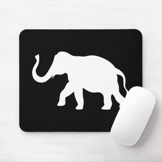Rückwärtsgewandte ElefantenSilhouette Mousepad (Mit Mouse)