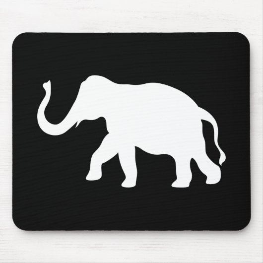 Rückwärtsgewandte ElefantenSilhouette Mousepad (Vorne)