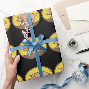 Rückwärtsschweif mit Sunburst Geschenkpapier