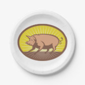 Rückwärtsschweif mit Sunburst Pappteller (Vorderseite)